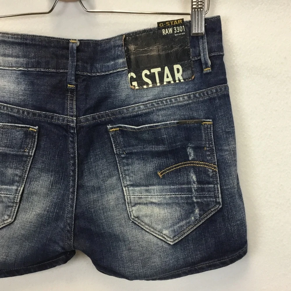 G-Star Raw 3301 Denim Arc Shorts Distressed Faded - Picture 9 of 15